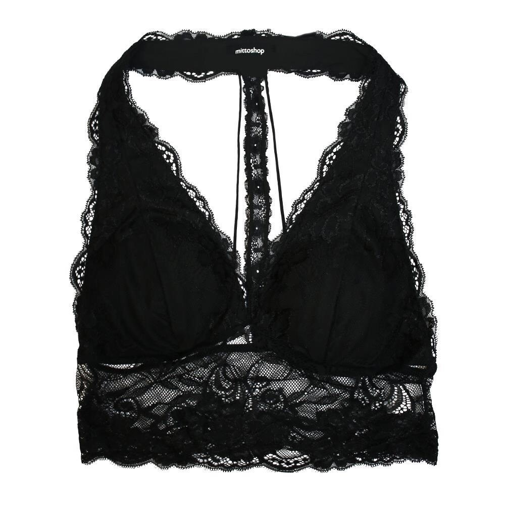 Black Strappy Lace Bralette